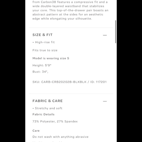 NWT Carbon38 high rise black abstract legging - Picture 6 of 7